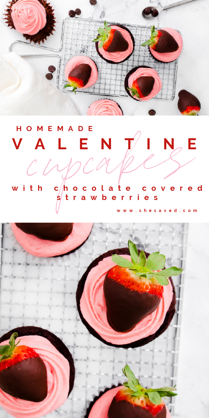 Chocolate Covered Strawberry Cupcakes for Your Valentine!