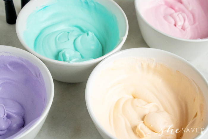 Homemade Unicorn Ice Cream Colors