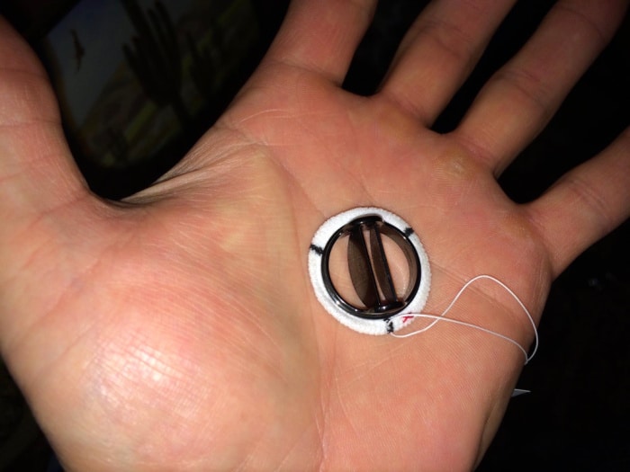 A model of titanium carbon valve used in heart patients