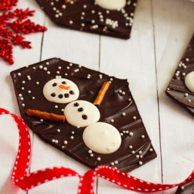 Easy Snowman Chocolate Bark Recipe