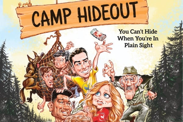 Cartoon poster featuring the Camp Hideout movie characters